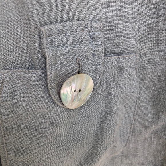 WILLOW linen slate top/Large shell buttons/Nice - Picture 5 of 8